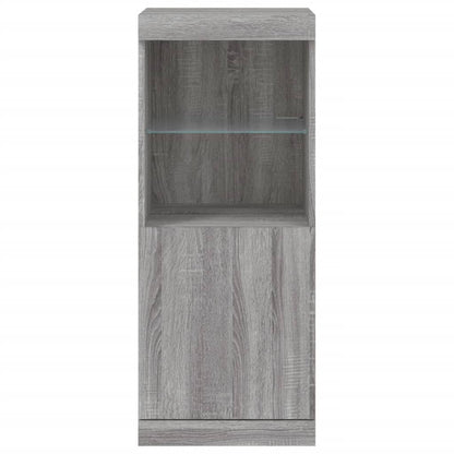 vidaXL Sideboard with LED Lights Grey Sonoma 41x37x100 cm