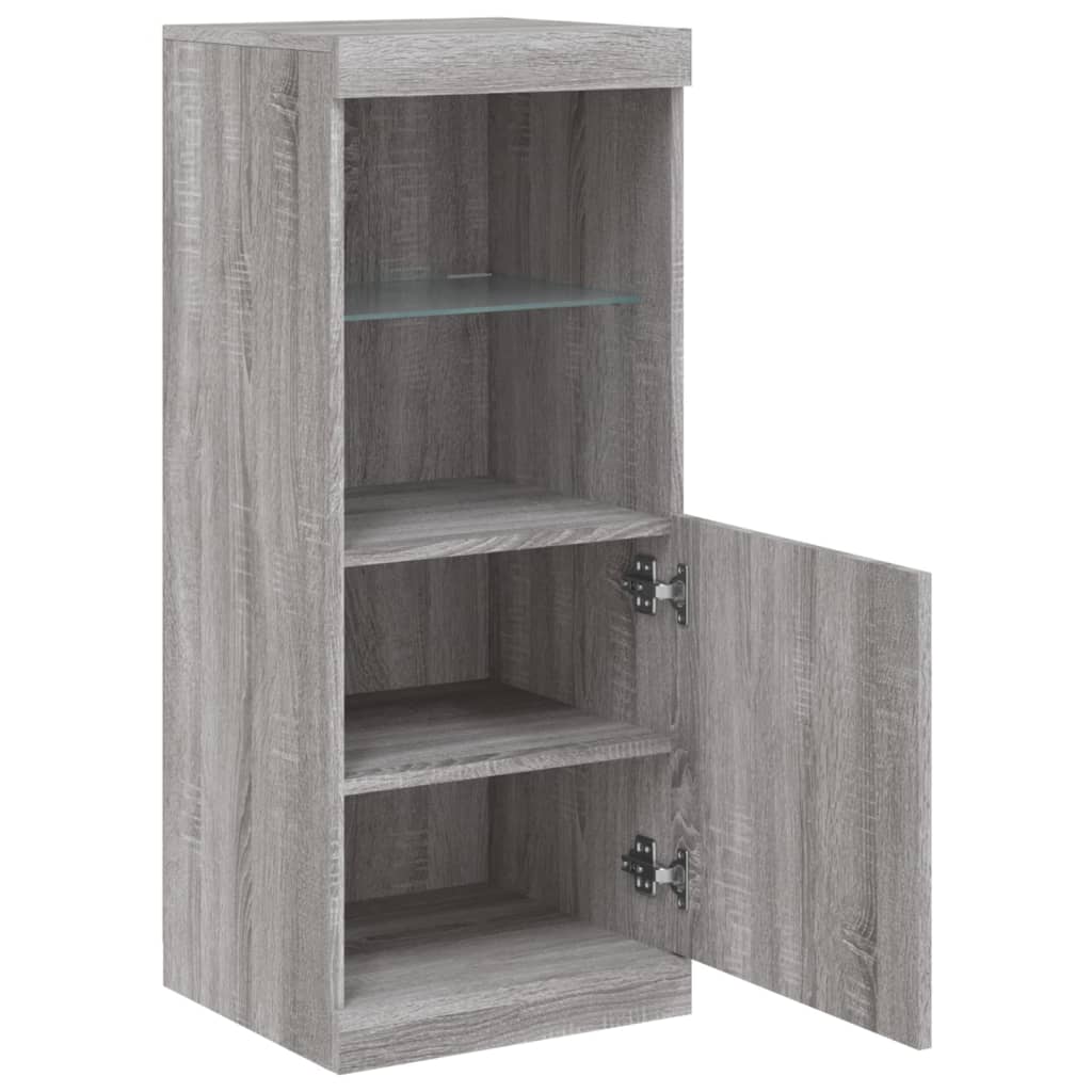 vidaXL Sideboard with LED Lights Grey Sonoma 41x37x100 cm