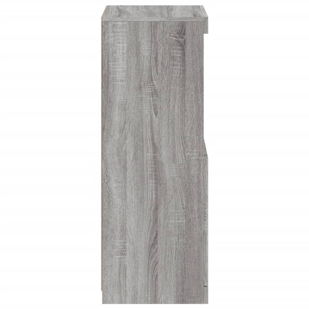 vidaXL Sideboard with LED Lights Grey Sonoma 41x37x100 cm