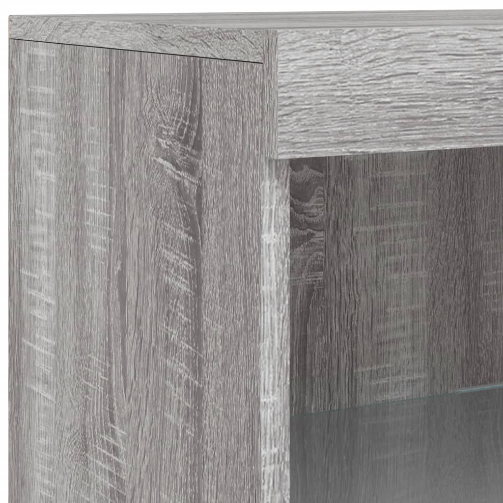 vidaXL Sideboard with LED Lights Grey Sonoma 41x37x100 cm