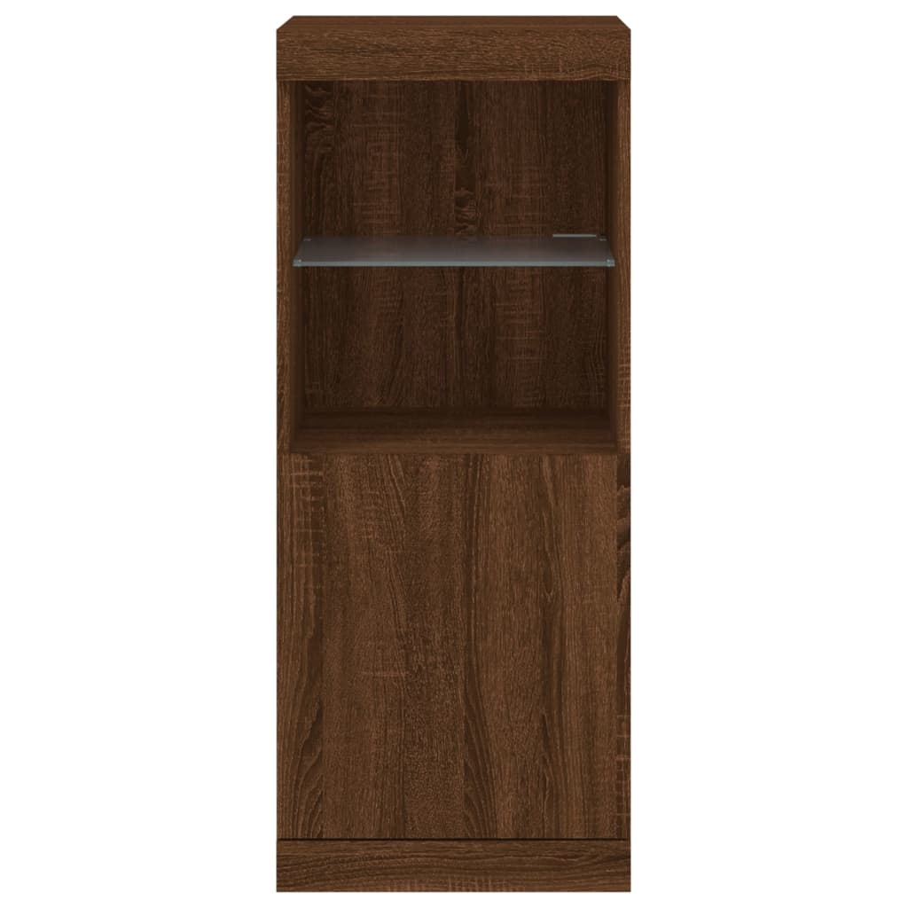 vidaXL Sideboard with LED Lights Brown Oak 41x37x100 cm
