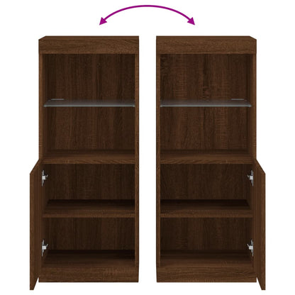 vidaXL Sideboard with LED Lights Brown Oak 41x37x100 cm