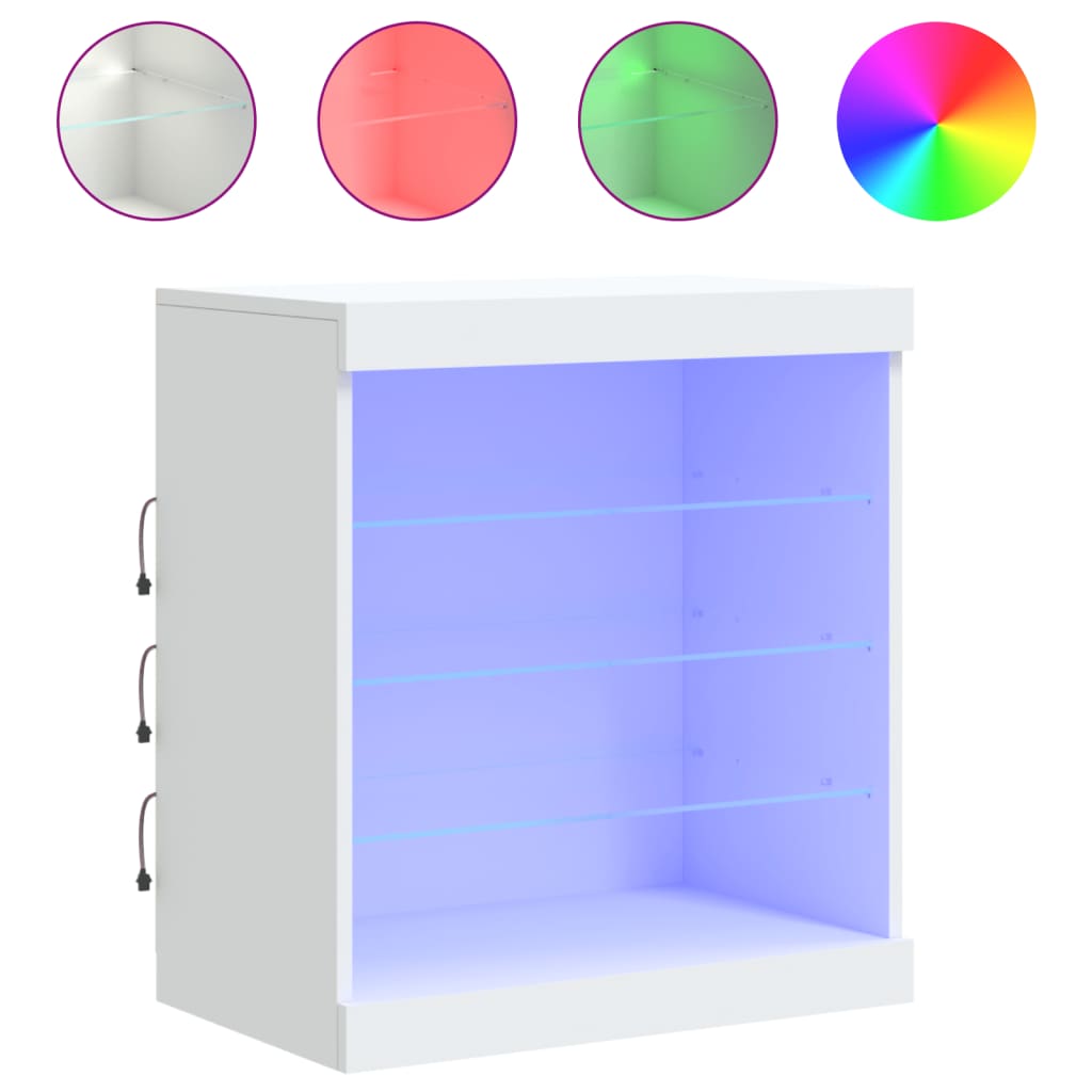 vidaXL Sideboard with LED Lights White 60,5x37x67 cm