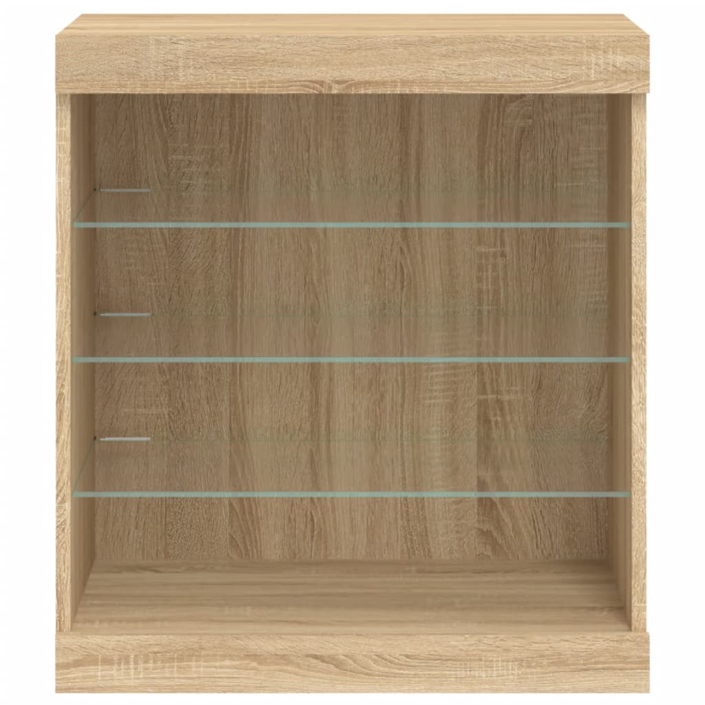 vidaXL Sideboard with LED Lights Sonoma Oak 60,5x37x67 cm
