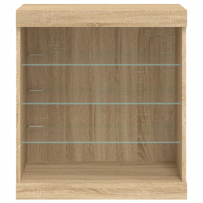 vidaXL Sideboard with LED Lights Sonoma Oak 60,5x37x67 cm