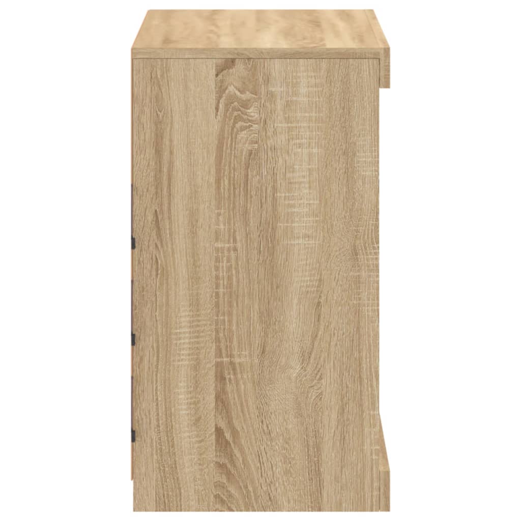 vidaXL Sideboard with LED Lights Sonoma Oak 60,5x37x67 cm