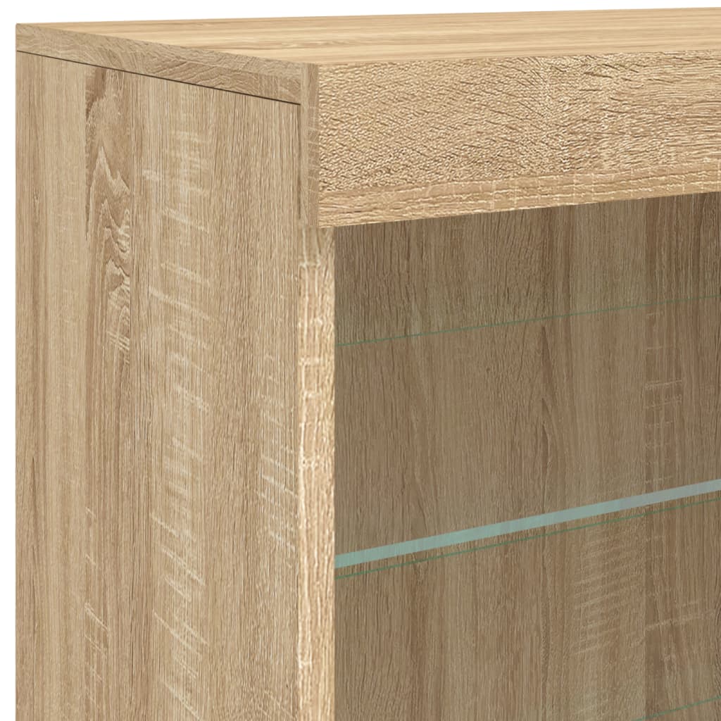 vidaXL Sideboard with LED Lights Sonoma Oak 60,5x37x67 cm