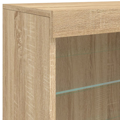 vidaXL Sideboard with LED Lights Sonoma Oak 60,5x37x67 cm