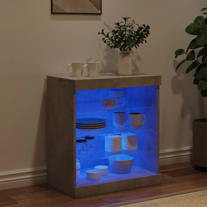 vidaXL Sideboard with LED Lights Concrete Grey 60.5x37x67 cm
