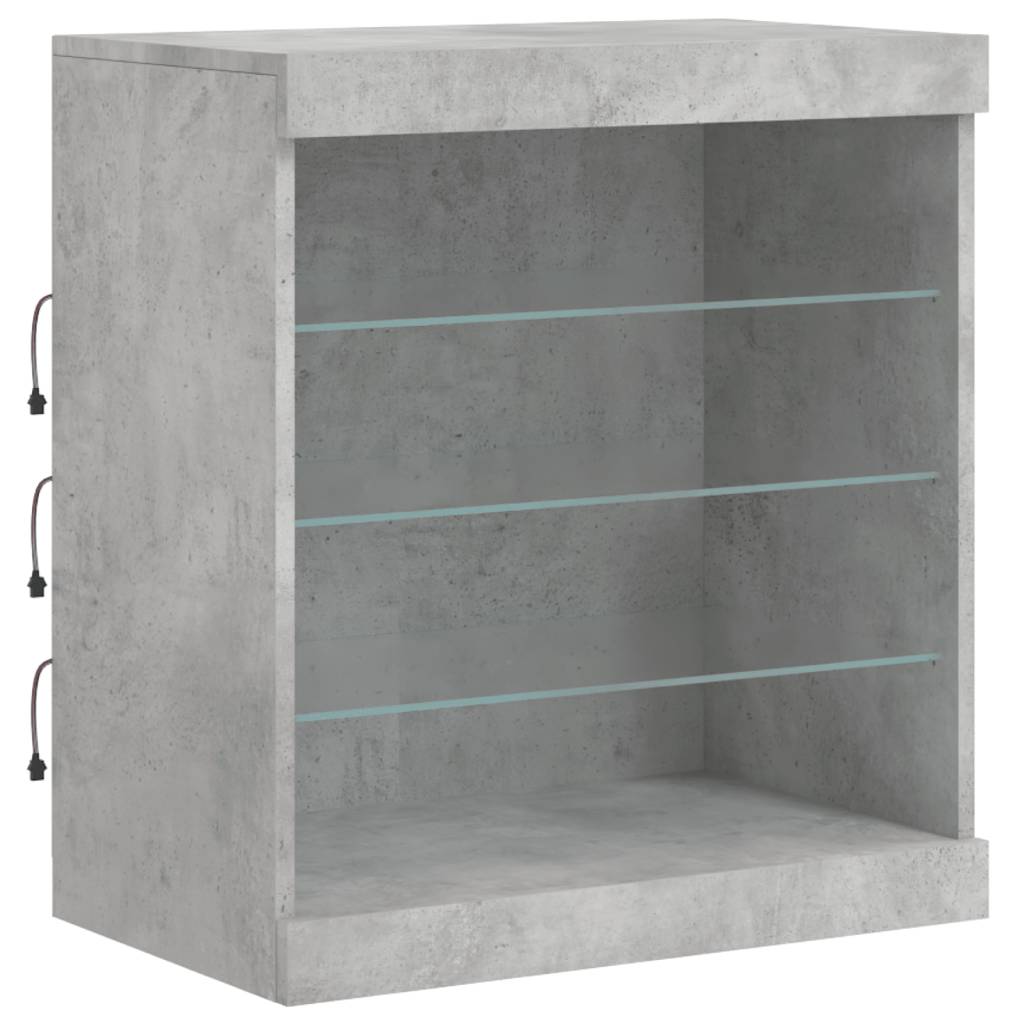 vidaXL Sideboard with LED Lights Concrete Grey 60,5x37x67 cm
