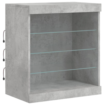 vidaXL Sideboard with LED Lights Concrete Grey 60,5x37x67 cm