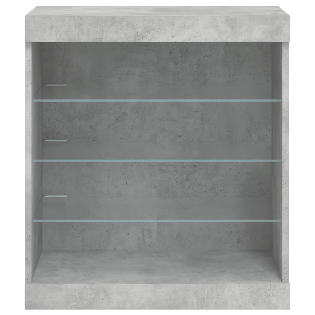 vidaXL Sideboard with LED Lights Concrete Grey 60.5x37x67 cm