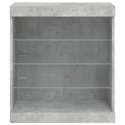vidaXL Sideboard with LED Lights Concrete Grey 60.5x37x67 cm