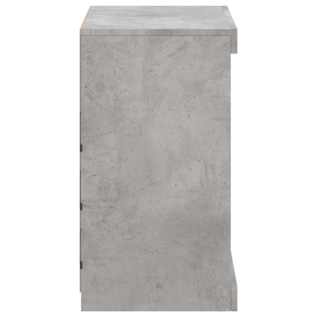 vidaXL Sideboard with LED Lights Concrete Grey 60,5x37x67 cm