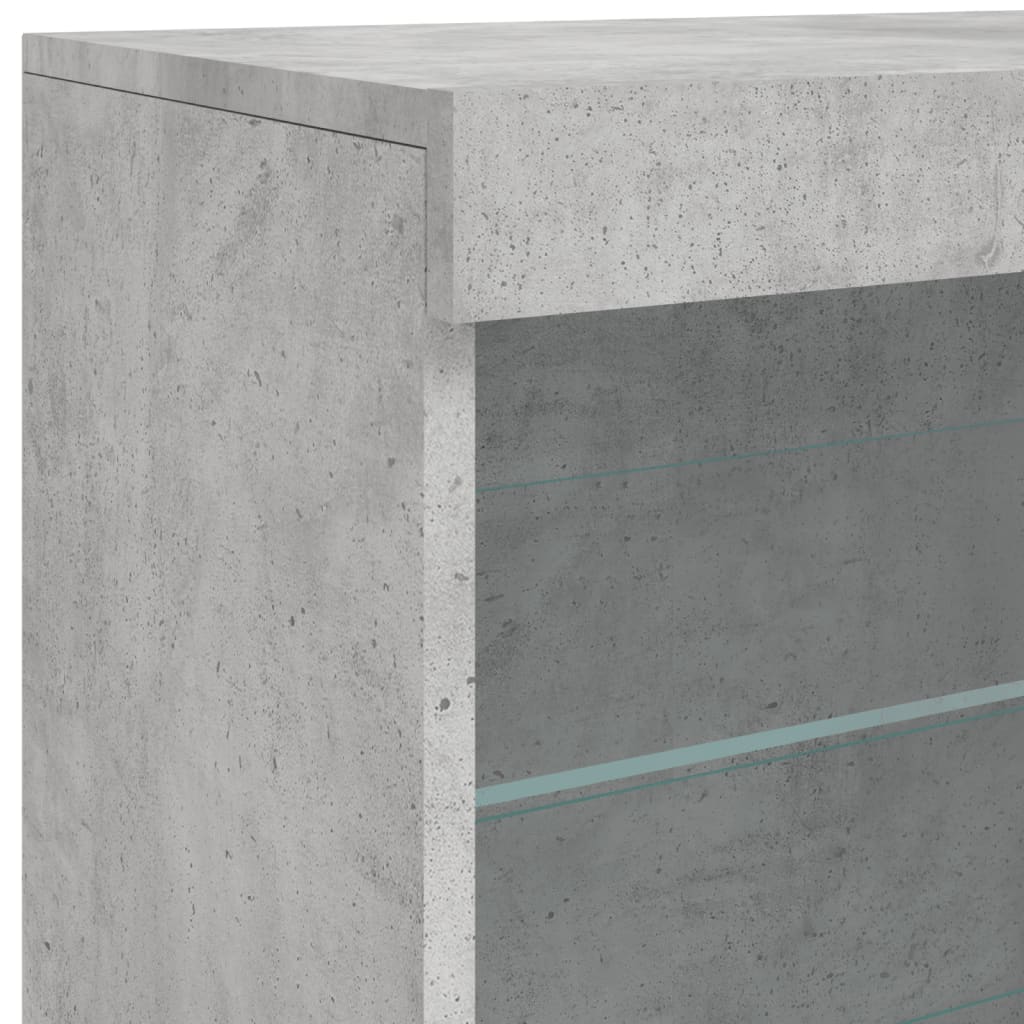 vidaXL Sideboard with LED Lights Concrete Grey 60.5x37x67 cm