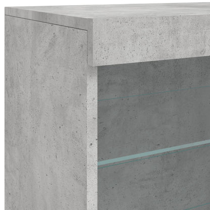 vidaXL Sideboard with LED Lights Concrete Grey 60.5x37x67 cm