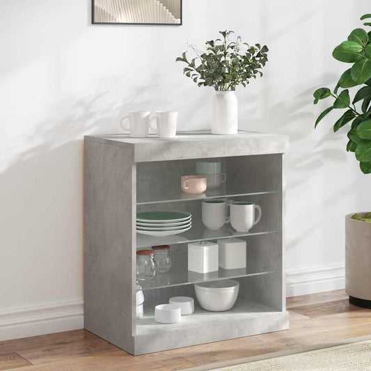 vidaXL Sideboard with LED Lights Concrete Grey 60,5x37x67 cm