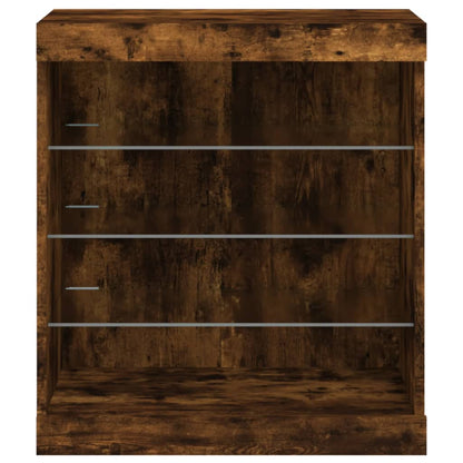 vidaXL Sideboard with LED Lights Smoked Oak 60,5x37x67 cm