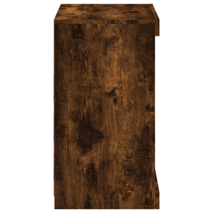 vidaXL Sideboard with LED Lights Smoked Oak 60,5x37x67 cm