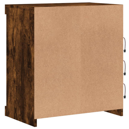 vidaXL Sideboard with LED Lights Smoked Oak 60,5x37x67 cm