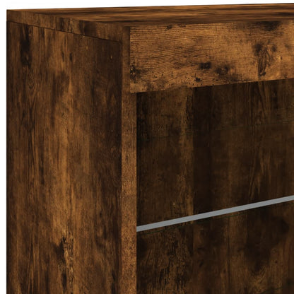 vidaXL Sideboard with LED Lights Smoked Oak 60,5x37x67 cm