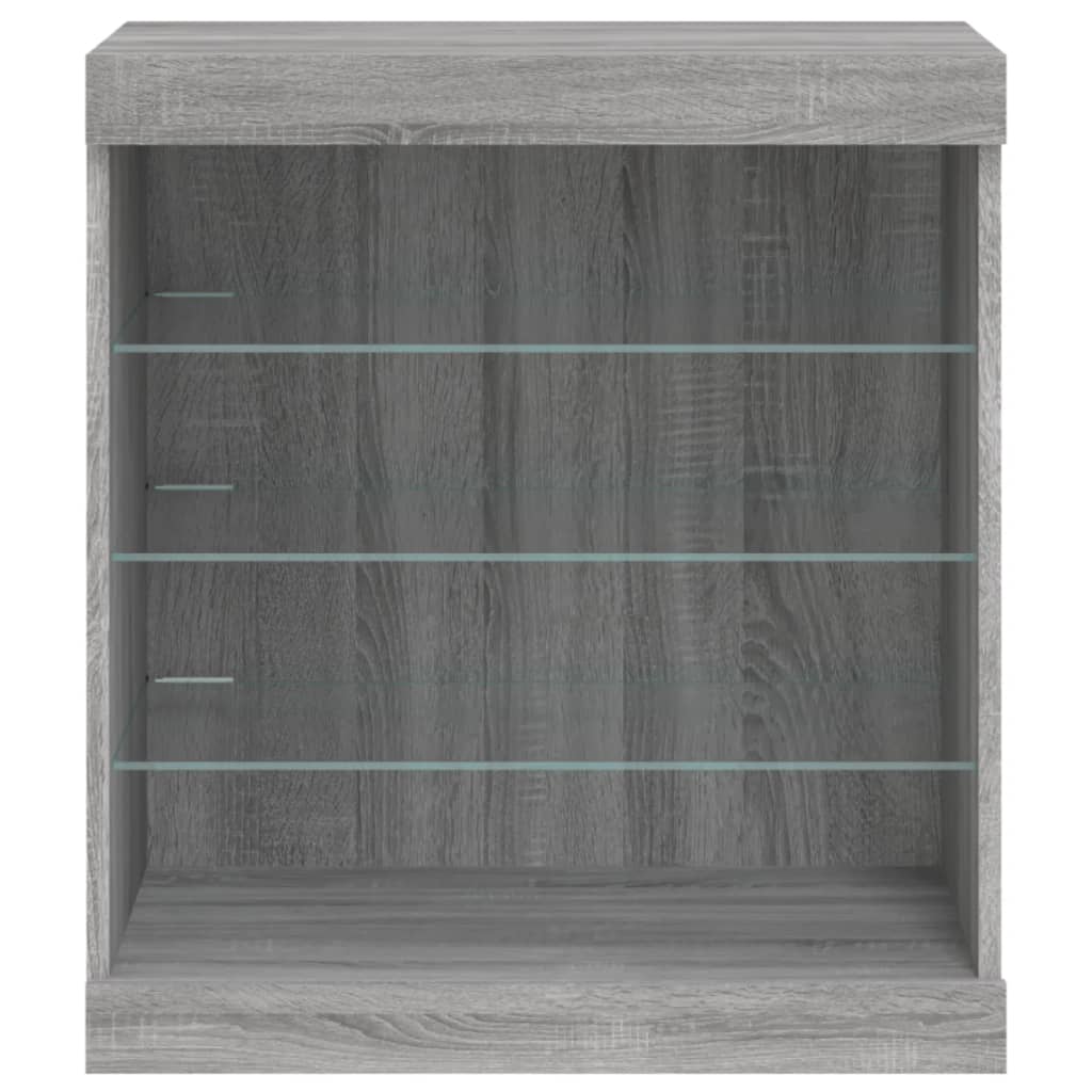 vidaXL Sideboard with LED Lights Grey Sonoma 60.5x37x67 cm