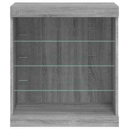 vidaXL Sideboard with LED Lights Grey Sonoma 60.5x37x67 cm