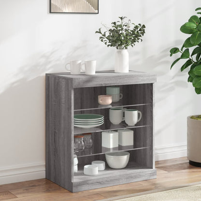 vidaXL Sideboard with LED Lights Grey Sonoma 60,5x37x67 cm