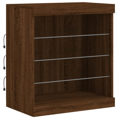 vidaXL Sideboard with LED Lights Brown Oak 60,5x37x67 cm