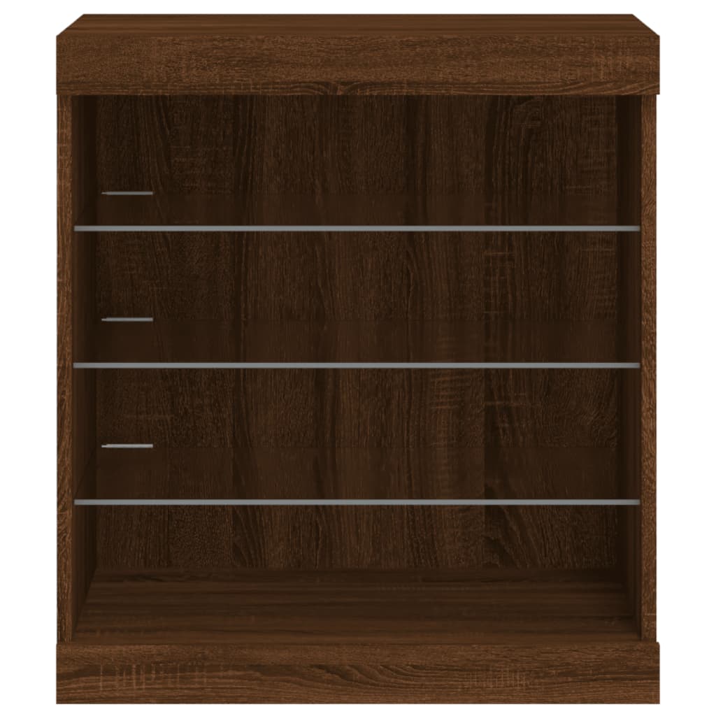 vidaXL Sideboard with LED Lights Brown Oak 60.5x37x67 cm