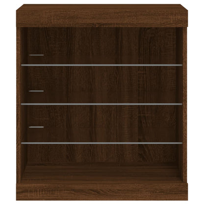 vidaXL Sideboard with LED Lights Brown Oak 60.5x37x67 cm