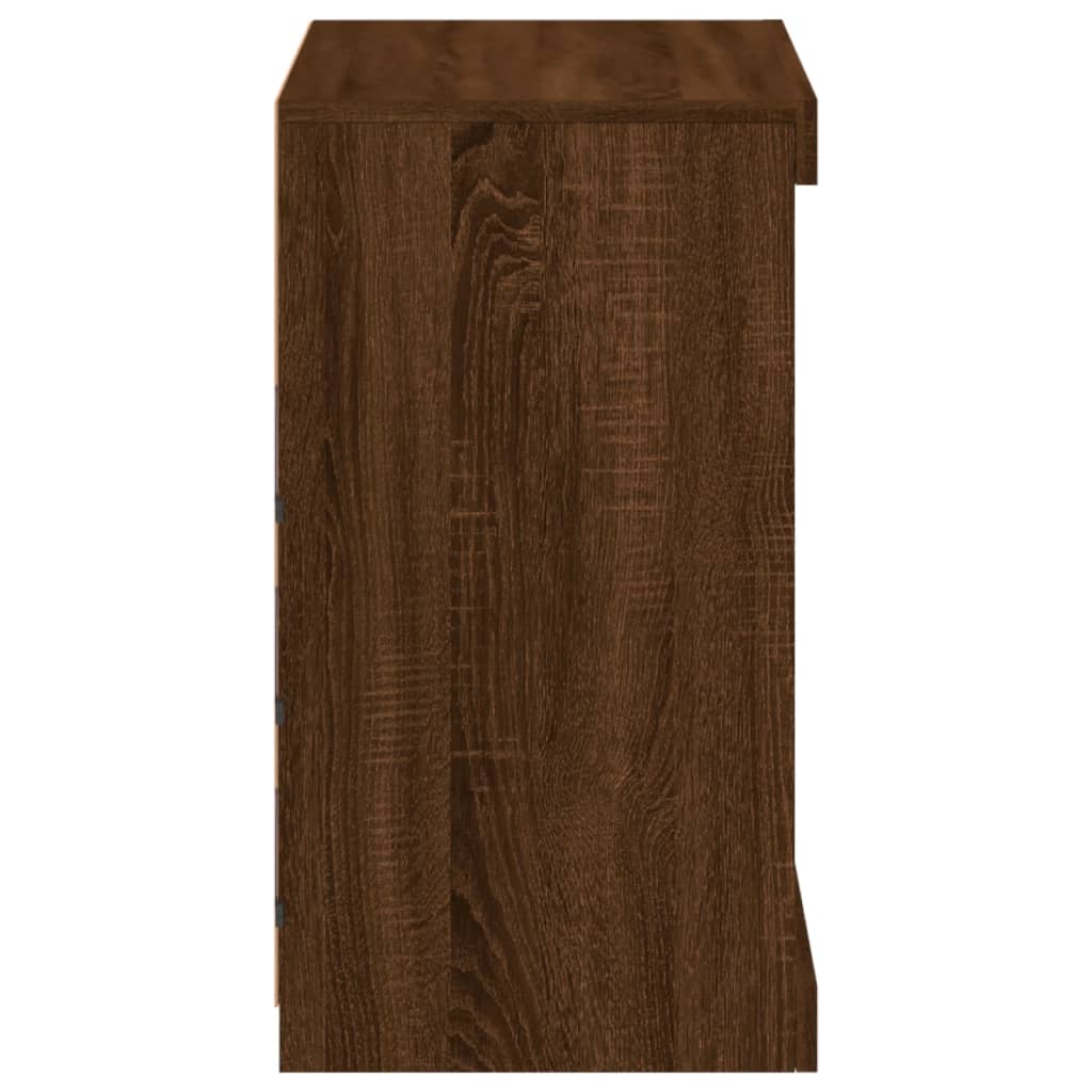 vidaXL Sideboard with LED Lights Brown Oak 60.5x37x67 cm