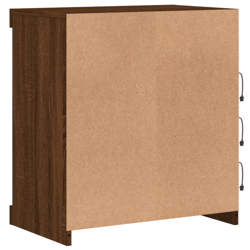 vidaXL Sideboard with LED Lights Brown Oak 60.5x37x67 cm