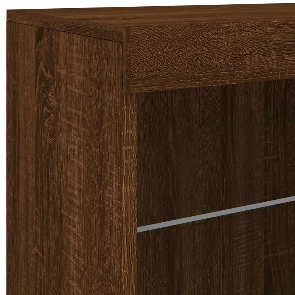 vidaXL Sideboard with LED Lights Brown Oak 60,5x37x67 cm