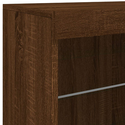 vidaXL Sideboard with LED Lights Brown Oak 60,5x37x67 cm