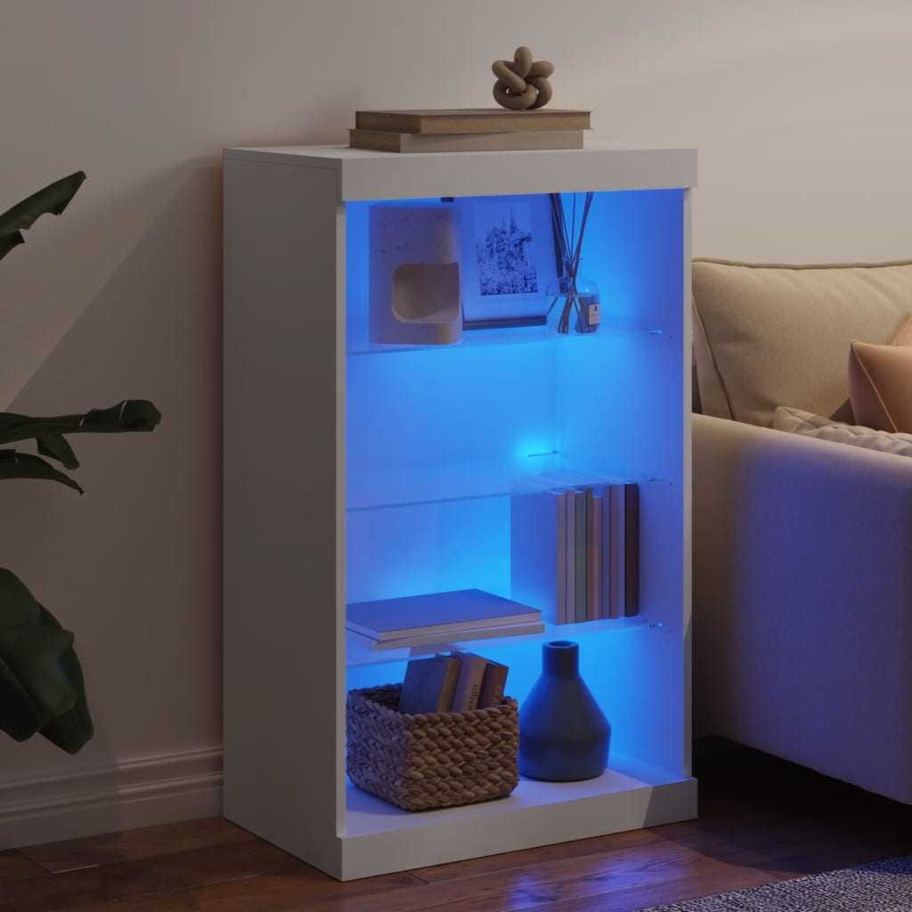 vidaXL Sideboard with LED Lights White 60.5x37x100 cm