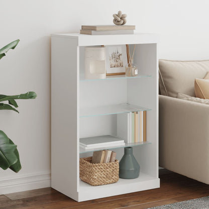 vidaXL Sideboard with LED Lights White 60,5x37x100 cm