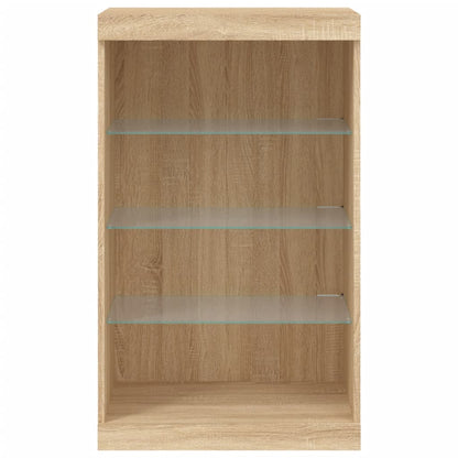 vidaXL Sideboard with LED Lights Sonoma Oak 60,5x37x100 cm