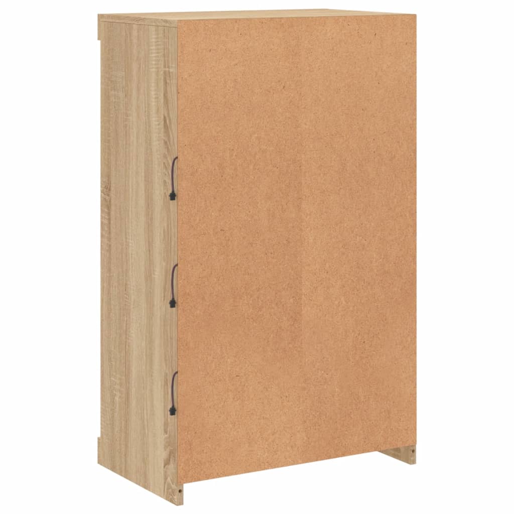 vidaXL Sideboard with LED Lights Sonoma Oak 60,5x37x100 cm