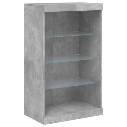 vidaXL Sideboard with LED Lights Concrete Grey 60.5x37x100 cm