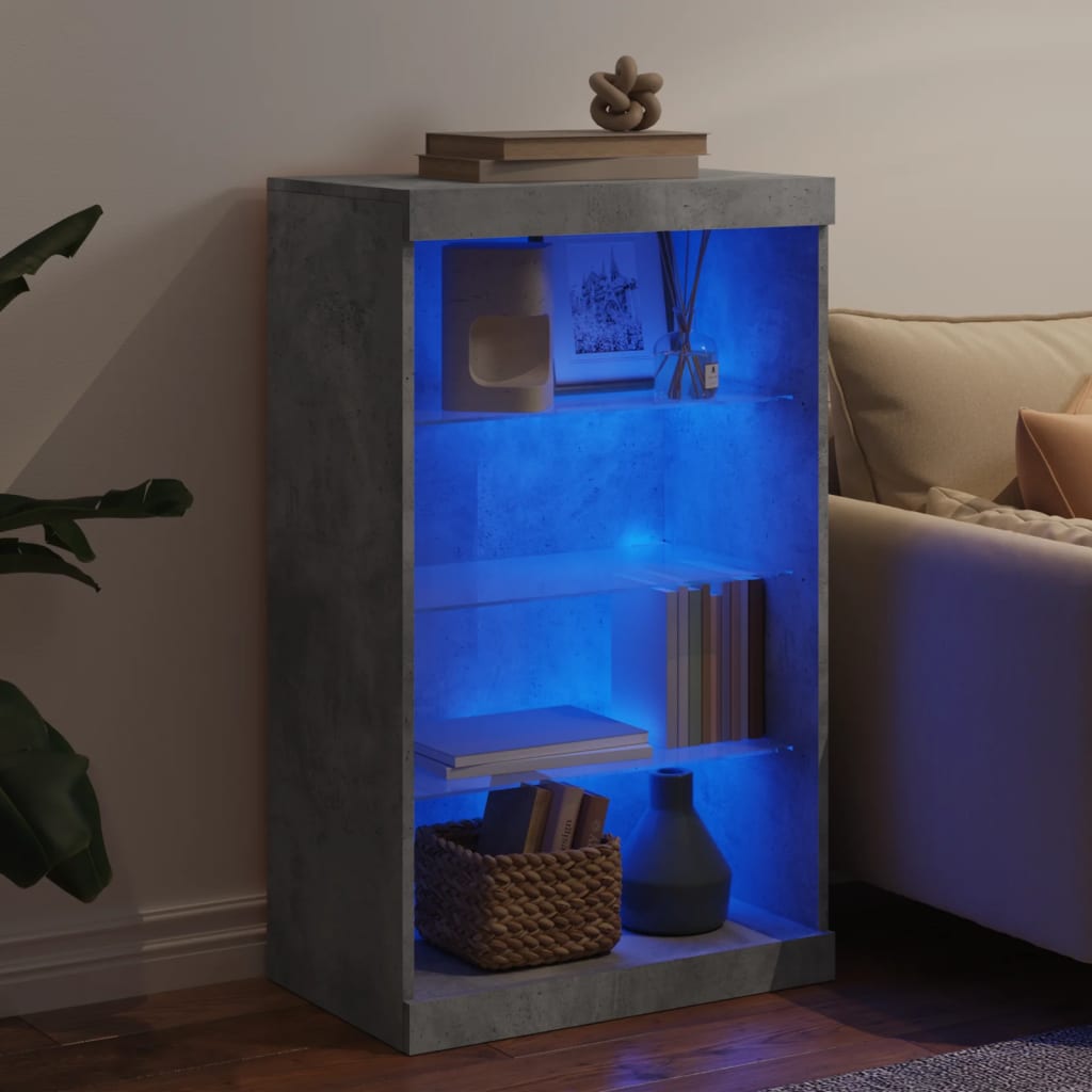 vidaXL Sideboard with LED Lights Concrete Grey 60.5x37x100 cm