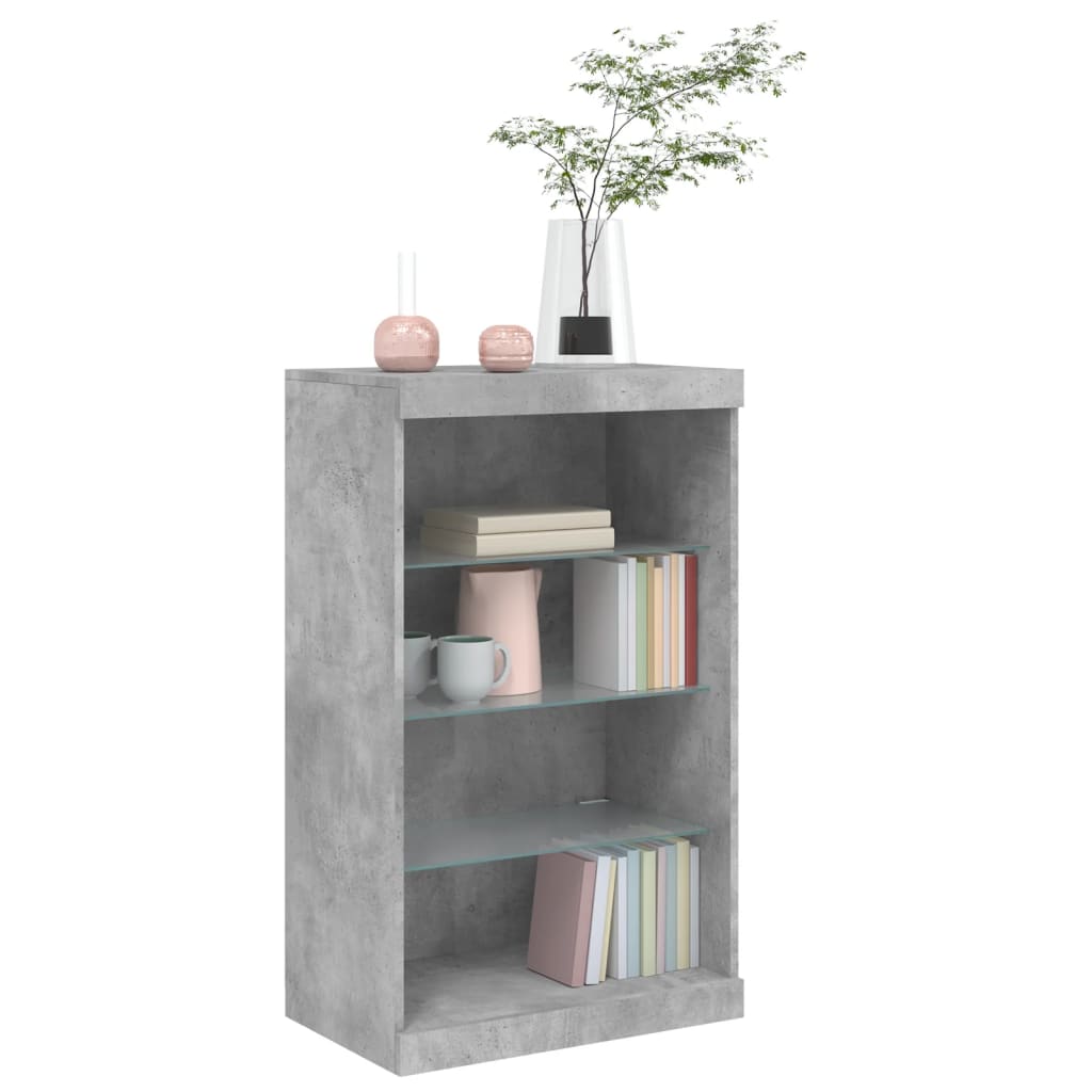 vidaXL Sideboard with LED Lights Concrete Grey 60.5x37x100 cm