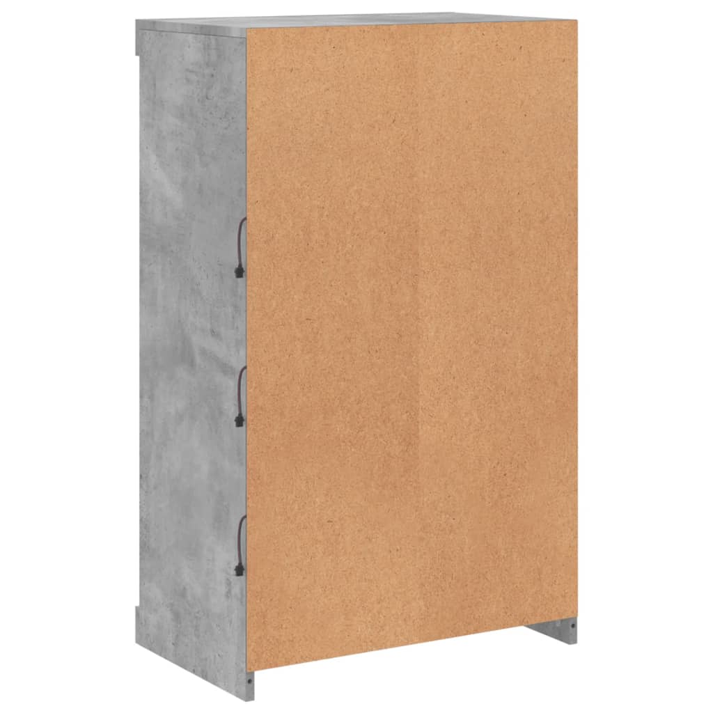 vidaXL Sideboard with LED Lights Concrete Grey 60.5x37x100 cm