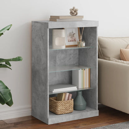 vidaXL Sideboard with LED Lights Concrete Grey 60,5x37x100 cm
