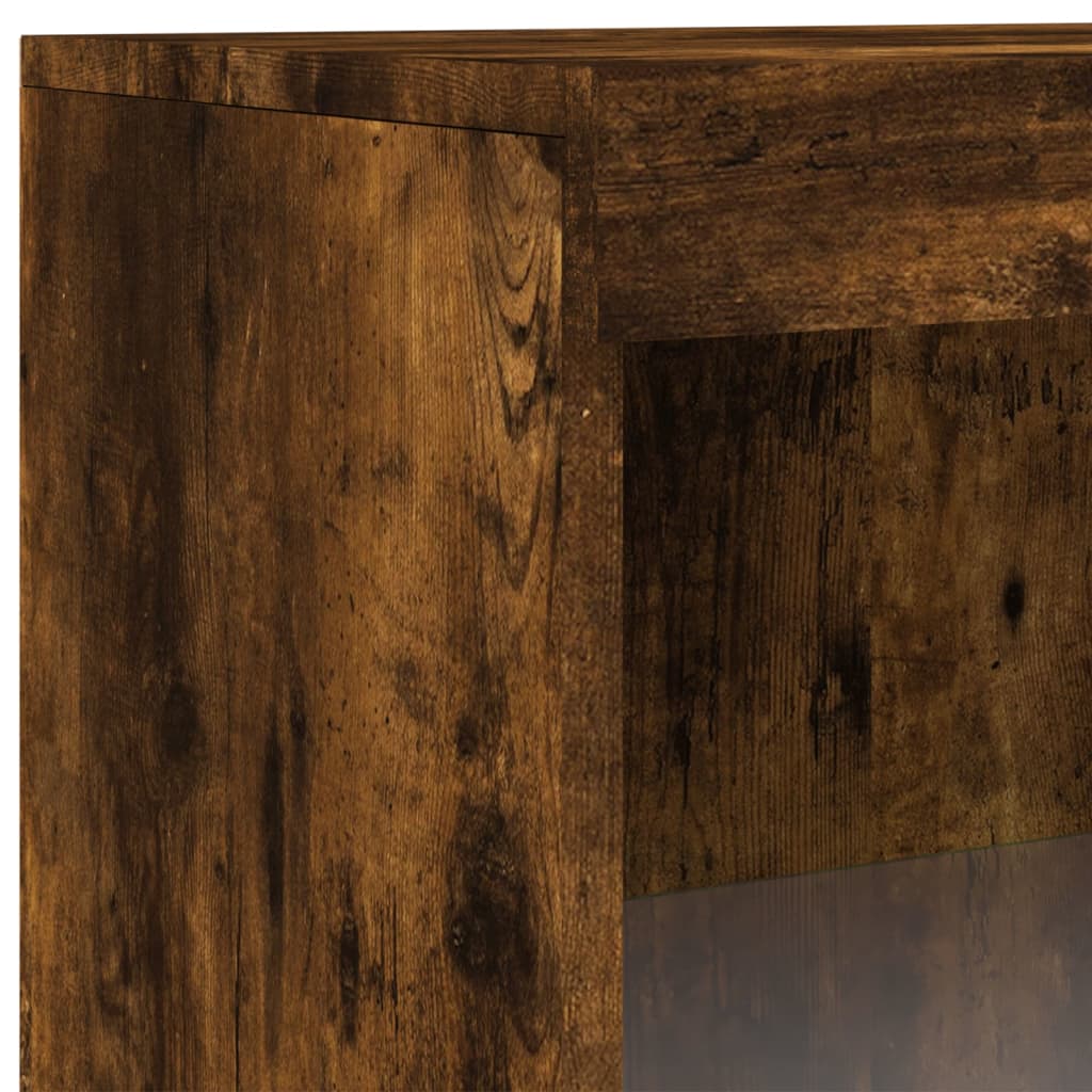 vidaXL Sideboard with LED Lights Smoked Oak 60.5x37x100 cm