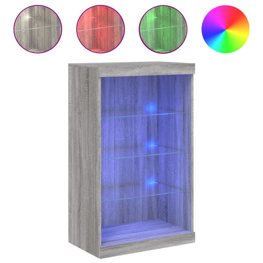 vidaXL Sideboard with LED Lights Grey Sonoma 60,5x37x100 cm