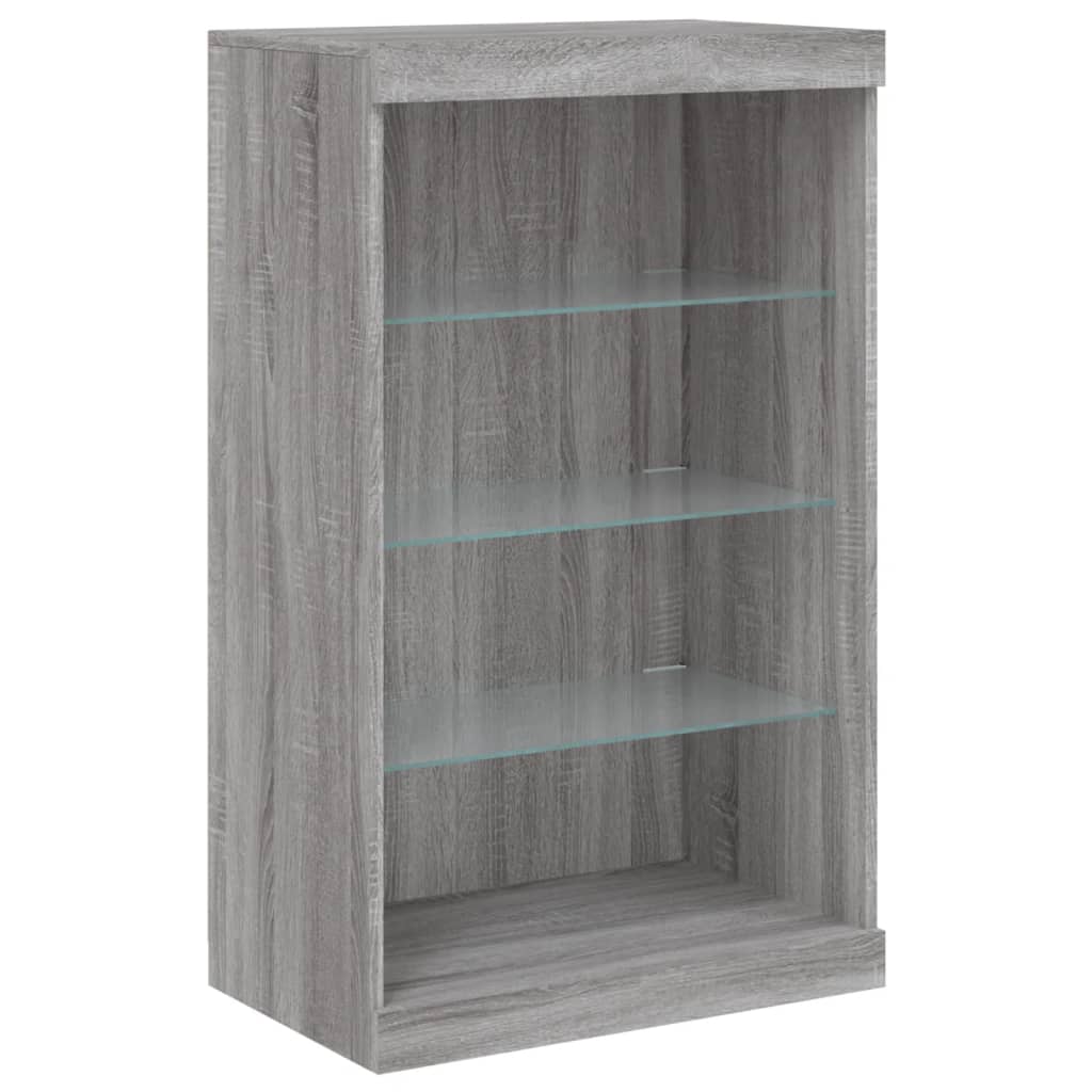 vidaXL Sideboard with LED Lights Grey Sonoma 60,5x37x100 cm