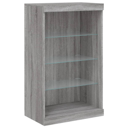 vidaXL Sideboard with LED Lights Grey Sonoma 60,5x37x100 cm