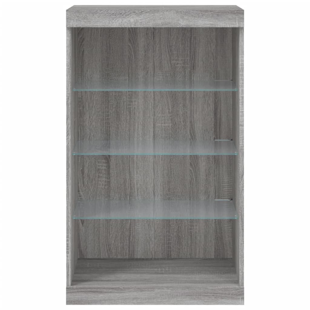 vidaXL Sideboard with LED Lights Grey Sonoma 60.5x37x100 cm