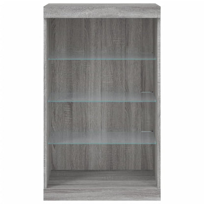 vidaXL Sideboard with LED Lights Grey Sonoma 60,5x37x100 cm